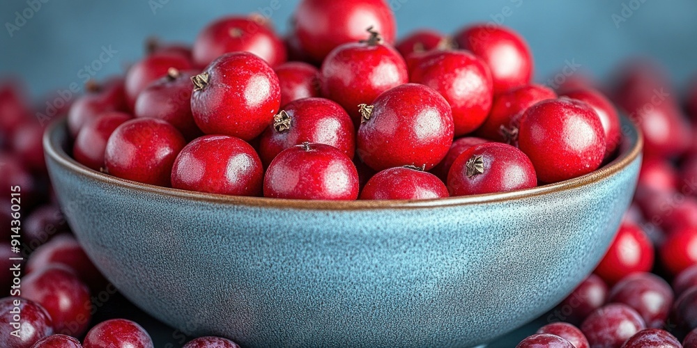 A bowl brimming with vibrant red berries sits on a rustic wooden table A bowl brimming with vibrant red berries sits on a rustic wooden table