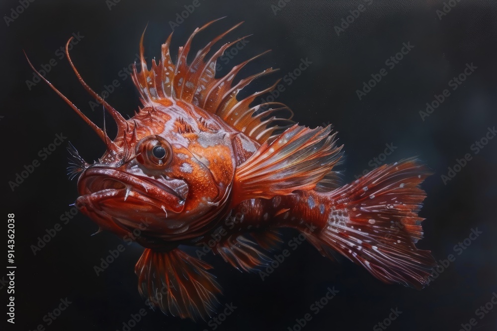 A close-up of a fish with its mouth widely open A close-up of a fish with its mouth widely open