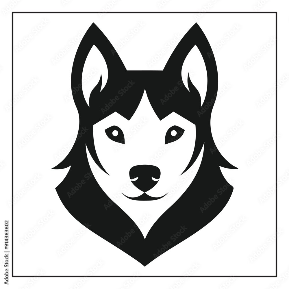 Dog head icon minimalist animal logo vector art illustration Dog head icon minimalist animal logo vector art illustration