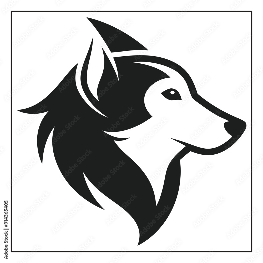 Dog head icon minimalist animal logo vector art illustration Dog head icon minimalist animal logo vector art illustration