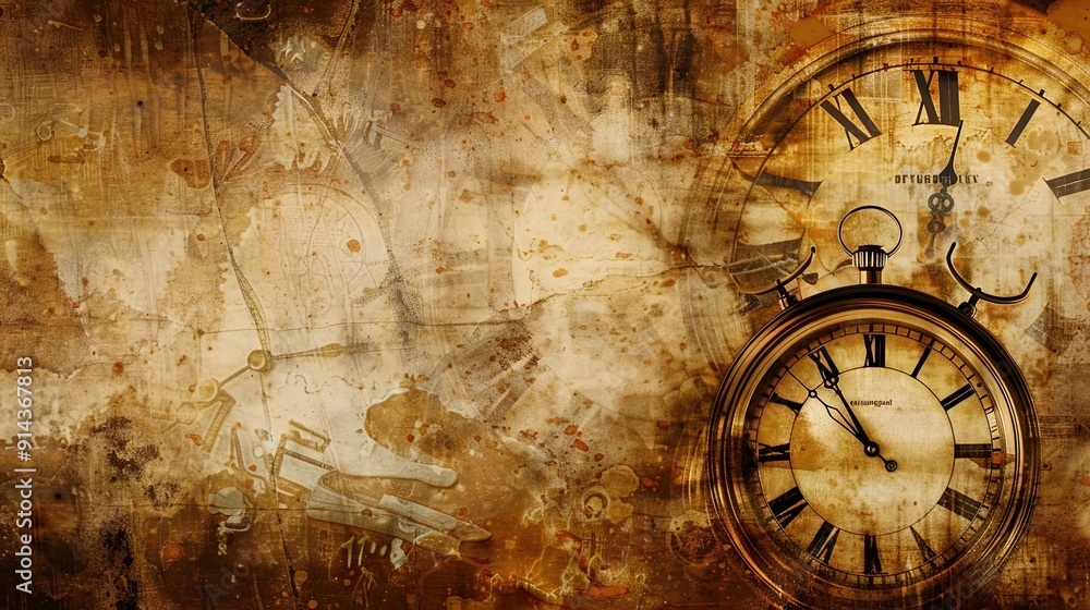 Naklejka premium Clock wallpaper 