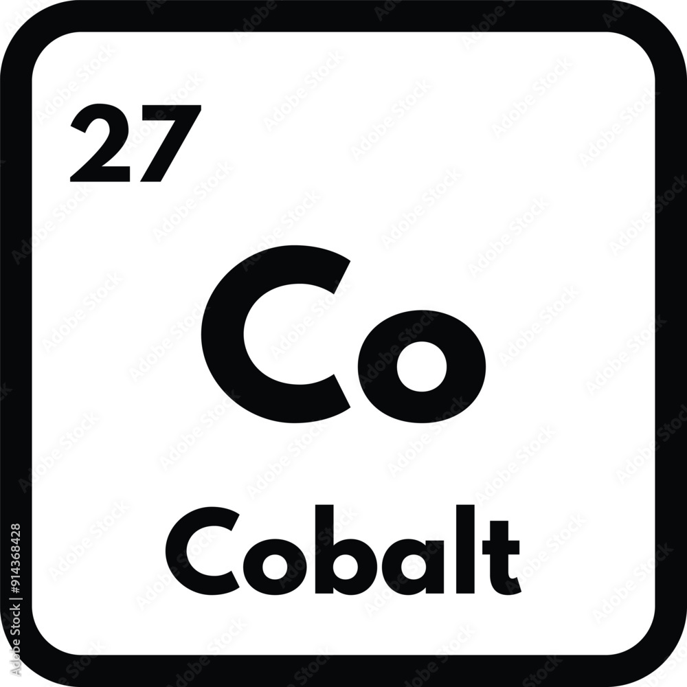 Cobalt chemical element icon isolated on white background . Cobalt icon vector Cobalt chemical element icon isolated on white background . Cobalt icon vector
