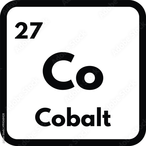 Cobalt chemical element icon isolated on white background . Cobalt icon vector