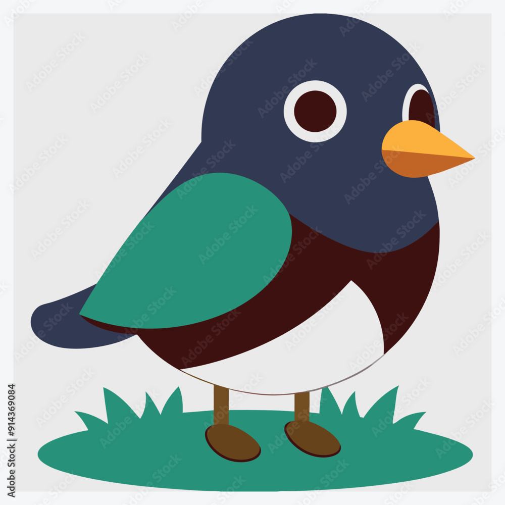 Naklejka premium Stunning Isometric Robin Bird Vector Illustrations Collection