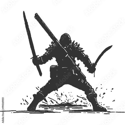Omnipresent Menace Vintage Illustration Vector