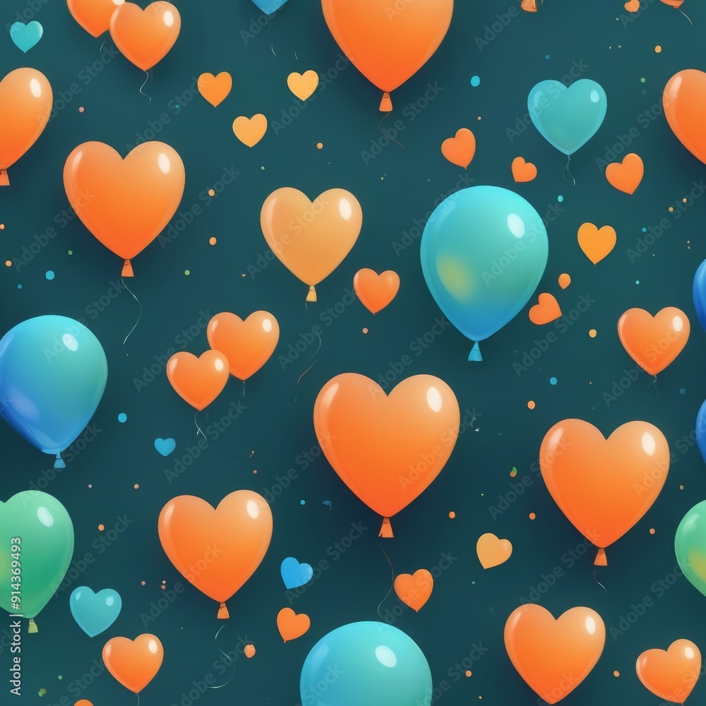 A vibrant array of colorful balloons and hearts set against a dark background, creating a festive and cheerful atmosphere. A vibrant array of colorful balloons and hearts set against a dark background, creating a festive and cheerful atmosphere.