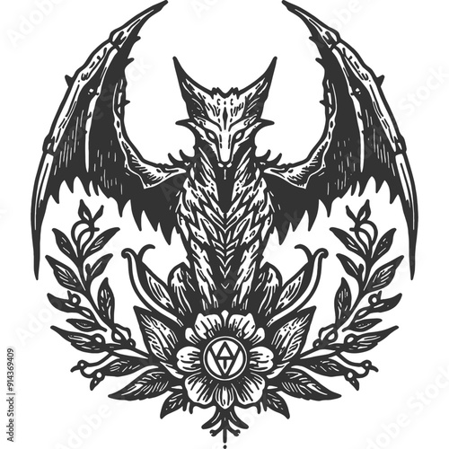 Omnipresent Menace Vintage Illustration Vector
