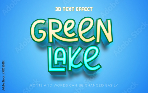 Green lake fantasy 3d editable text effect style