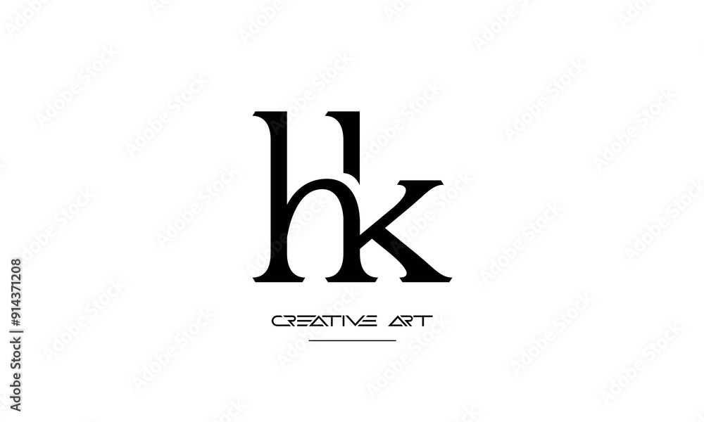HK, KH, H, K abstract letters logo monogram HK, KH, H, K abstract letters logo monogram