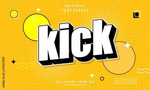 3d kick text effect