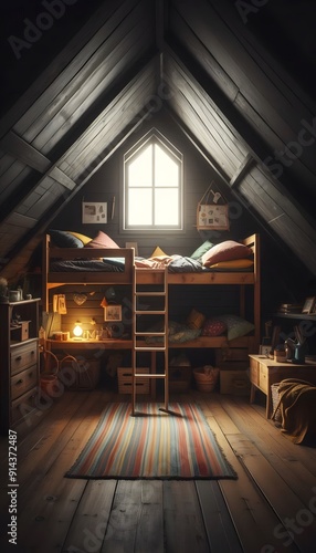 Wallpaper Mural Interior of a cozy attic Torontodigital.ca