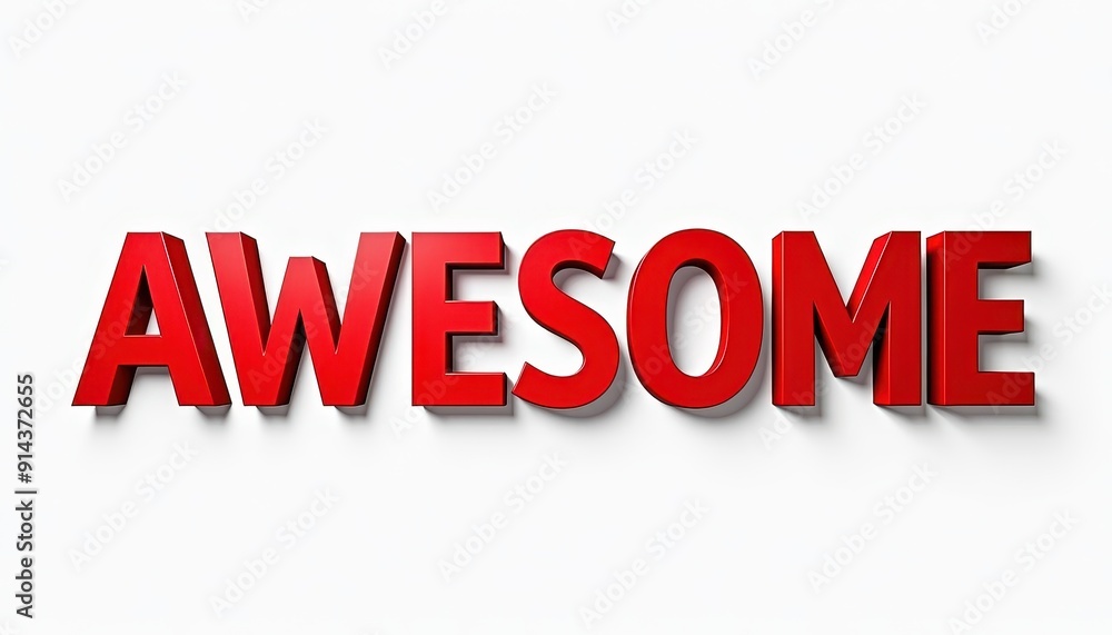 AWESOME 3D text typography design. Trendy clean three dimensional lettering illustration. AWESOME 3D text typography design. Trendy clean three dimensional lettering illustration.