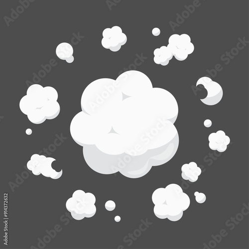 かわいい煙の爆発のエフェクト素材
