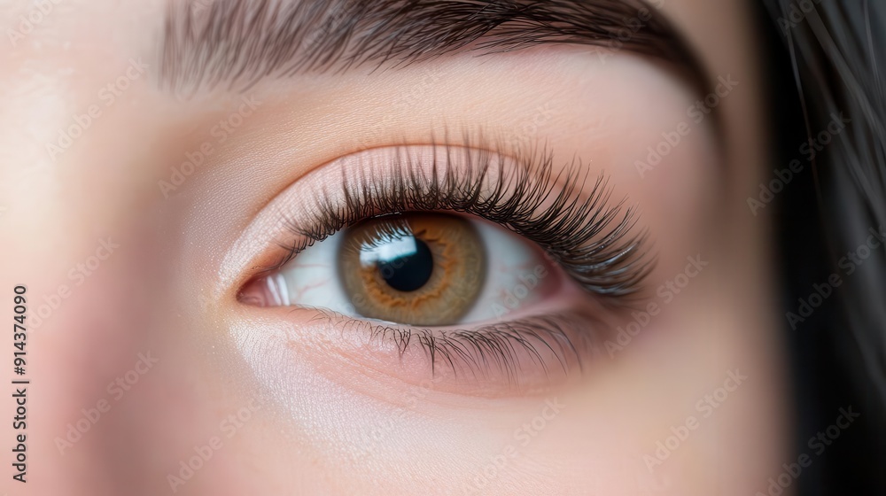 Close-up of a beautiful, expressive brown eye with long eyelashes, showcasing intricate details and natural beauty. Close-up of a beautiful, expressive brown eye with long eyelashes, showcasing intricate details and natural beauty.