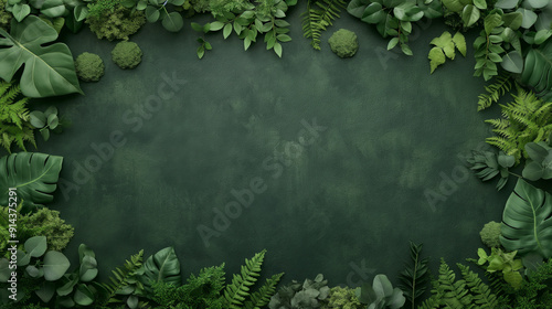 Wallpaper Mural A green background with a bunch of plants and leaves Torontodigital.ca