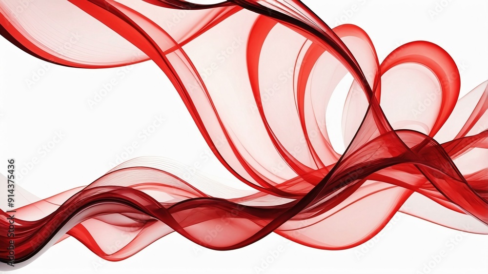 Abstract Red Swirls on White Background Abstract Red Swirls on White Background