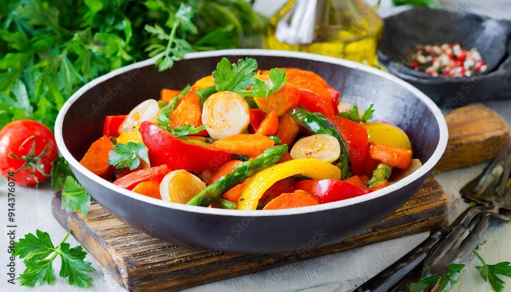 Vibrant Vegetable Stir-Fry with Fresh Herbs and Spices Vibrant Vegetable Stir-Fry with Fresh Herbs and Spices