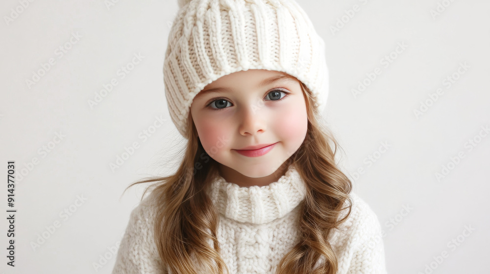 White knitted hat for kids, perfect for spring and fall White knitted hat for kids, perfect for spring and fall