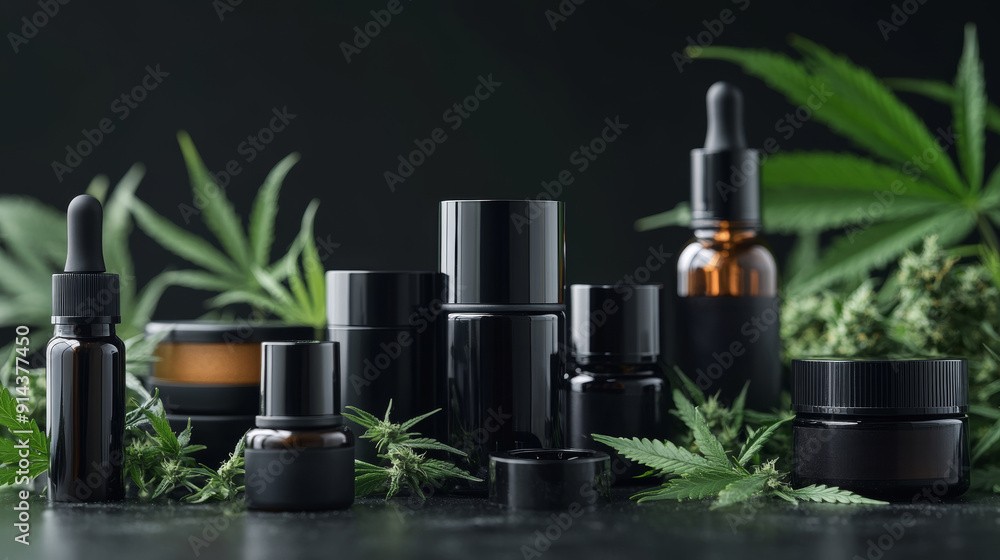 cbd skincare line, premium cbd skincare collection with various products infused with quality cannabidiol, elegantly showcased against a chic black background cbd skincare line, premium cbd skincare collection with various products infused with quality cannabidiol, elegantly showcased against a chic black background