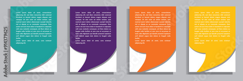 Quote frame set on vibrant color background. Blank template with speech/ citations bubble.	