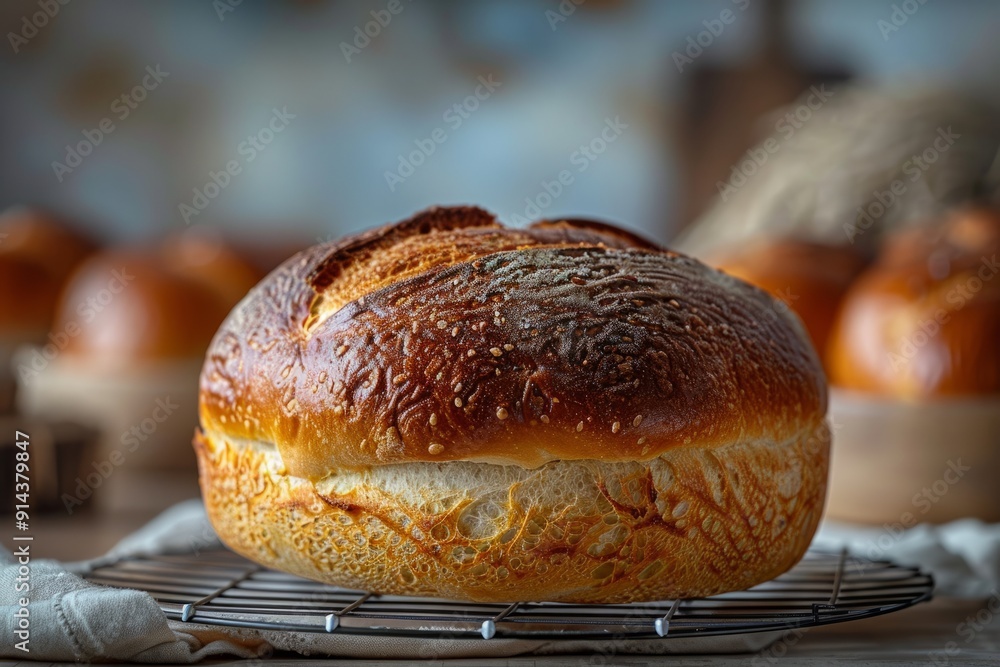 Minimalist mockup of a freshly baked sourdough loaf cooling on a wire rack. Crisp and Golden Sourdough Bread Ready to Serve, bread sourdough, homemade sourdough Minimalist mockup of a freshly baked sourdough loaf cooling on a wire rack. Crisp and Golden Sourdough Bread Ready to Serve, bread sourdough, homemade sourdough
