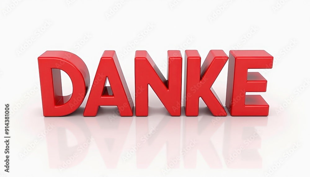 Red 3D text 'DANKE' in bold letters on a white background. Red 3D text 'DANKE' in bold letters on a white background.