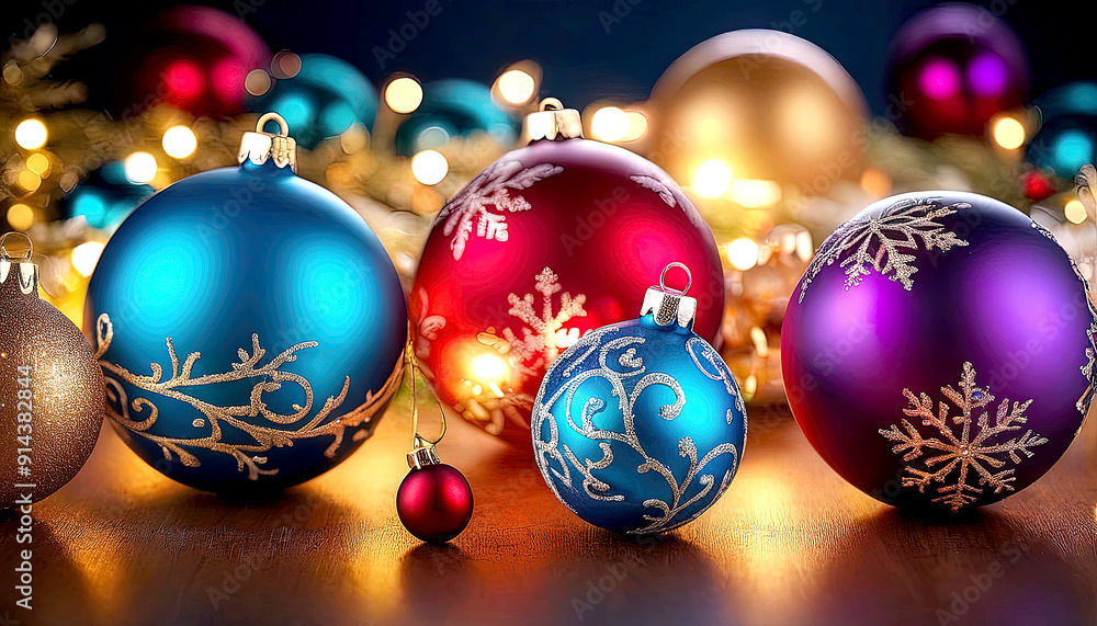 Beautiful glowing background with Christmas and New Year decorations and colorful balls. Christmas New Year fairytale mood. Christmas New Year winter home fairytale holiday.
Beautiful glowing background with Christmas and New Year decorations and colorful balls. Christmas New Year fairytale mood. Christmas New Year winter home fairytale holiday.