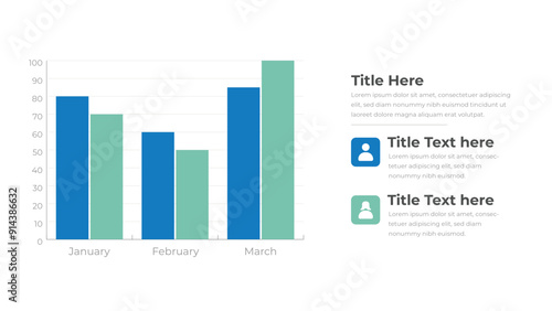 Corporate marketing analytics report bar chart infographic design layout.