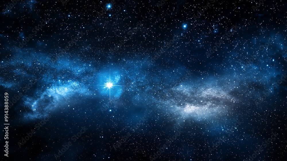 Mysterious night sky with bright constellations and planets, designed with a large copy space for text to highlight the theme of star prophecy Mysterious night sky with bright constellations and planets, designed with a large copy space for text to highlight the theme of star prophecy