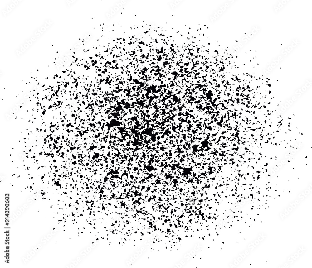 Abstract Circular Splatter Vector Illustration with Centralized Black Dots and Irregular Particles on a White Background for Creative Design Projects Abstract Circular Splatter Vector Illustration with Centralized Black Dots and Irregular Particles on a White Background for Creative Design Projects