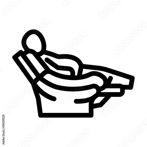 sedentary lifestyle obesity overweight line icon vector. sedentary lifestyle obesity overweight sign. isolated contour symbol black illustration