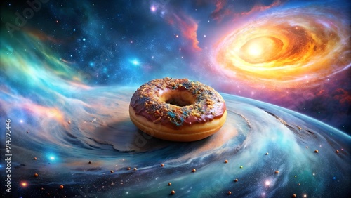 A Cosmic Donut Delight: A Journey Through the Galaxy  generative AI photo