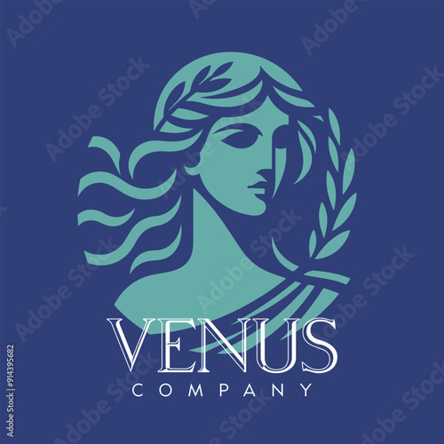 Venus Company - Vector Flat Logo Illustration