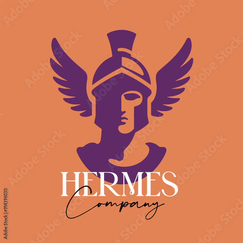 Hermes Company - Vector Flat Logo Illustration
