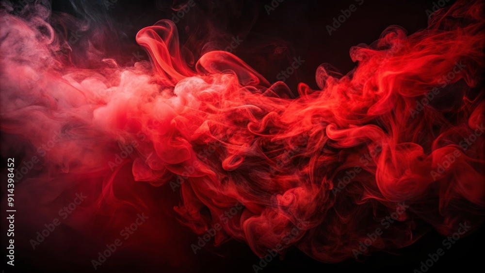 Abstract Red Smoke, Black Background, Swirling , Vapors , Design , Abstract Art Abstract Red Smoke, Black Background, Swirling , Vapors , Design , Abstract Art