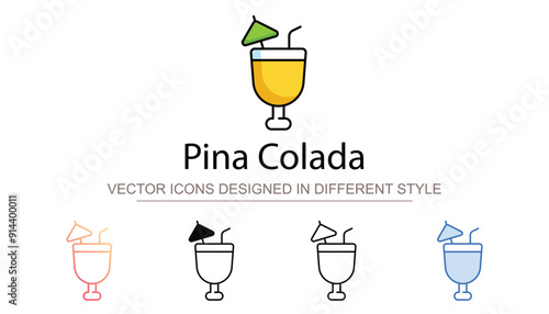 Pina Colada icon design with white background stock illustration