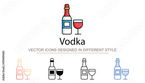 Vodka icon design with white background stock illustration