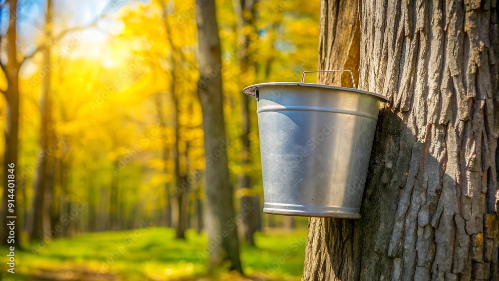 Golden Sunlight, Silver Bucket: A Moment of Spring's Sweetness AI Generated Golden Sunlight, Silver Bucket: A Moment of Spring's Sweetness AI Generated