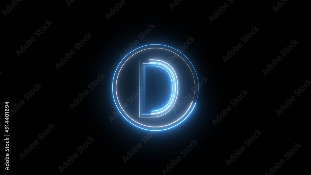 Abstract bright neon letter sign icon illustration on black background. Abstract bright neon letter sign icon illustration on black background.