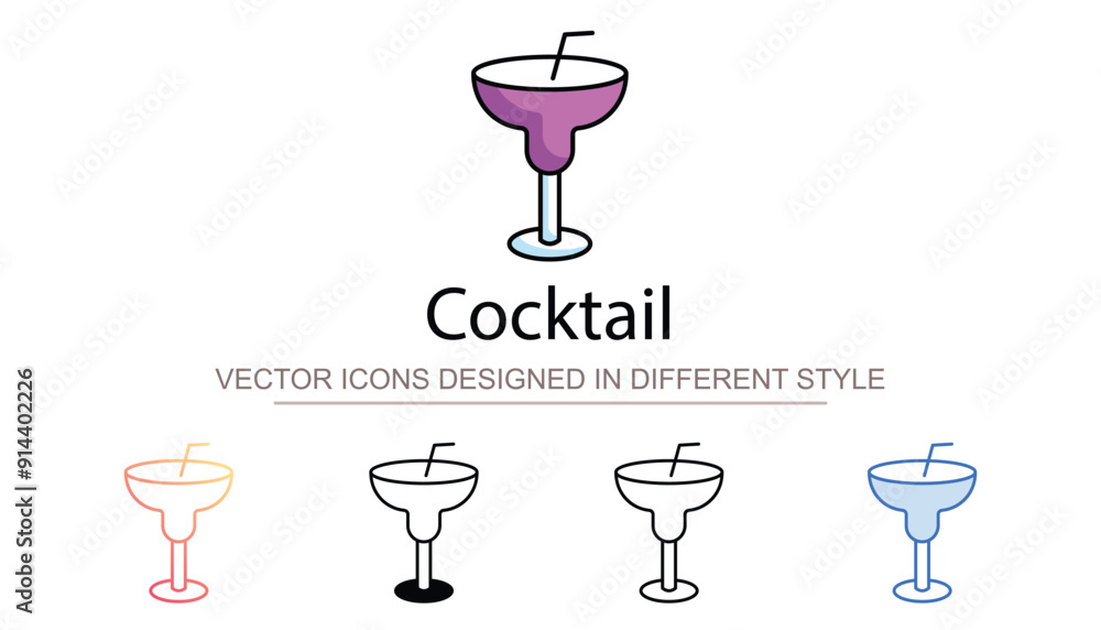 Cocktail icon design with white background stock illustration Cocktail icon design with white background stock illustration