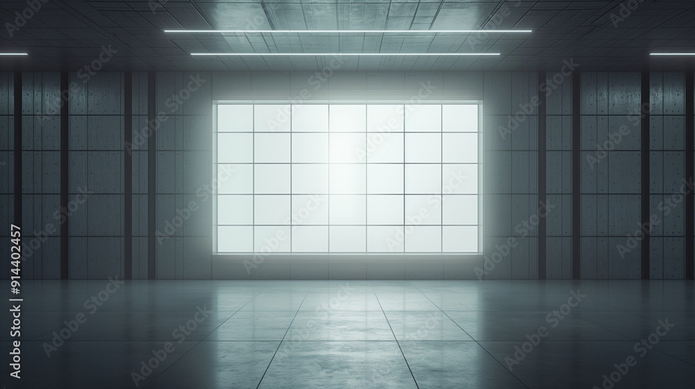 A large white wall with a window in the middle A large white wall with a window in the middle