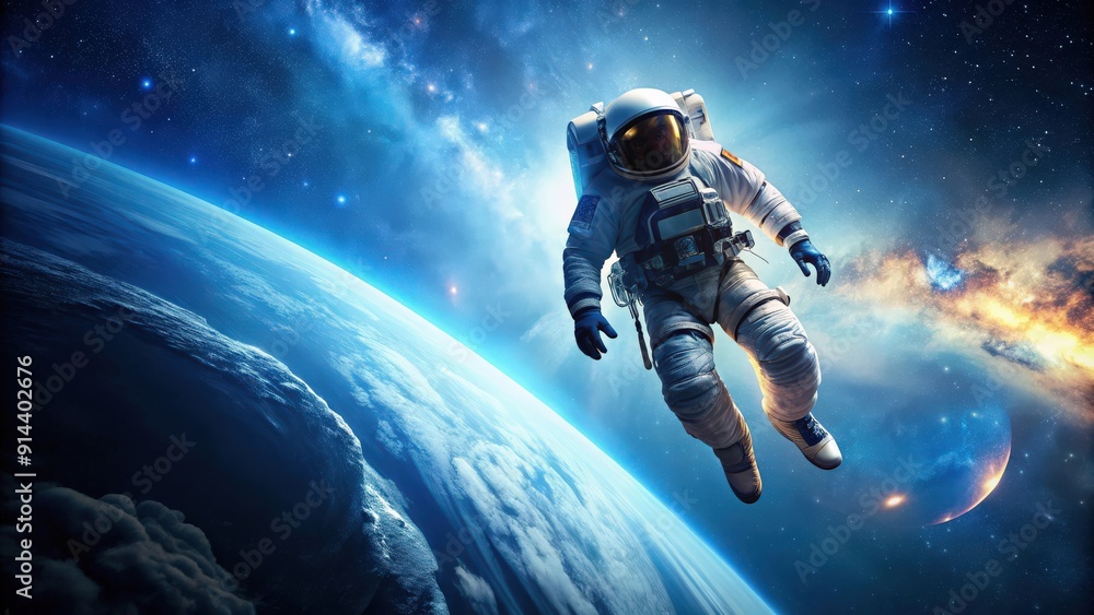 Astronaut in spacesuit falling in outer space, astronaut, falling, outer space, spacewalk Astronaut in spacesuit falling in outer space, astronaut, falling, outer space, spacewalk