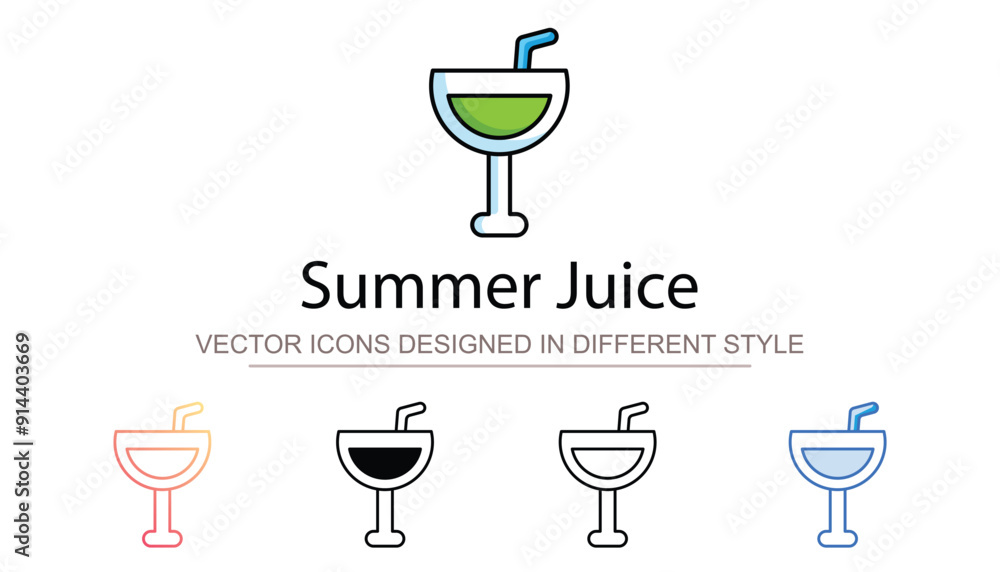 Summer Juice icon design with white background stock illustration Summer Juice icon design with white background stock illustration