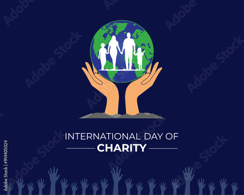 International Day of Charity. 5 September. Holiday concept. Template for background with banner, poster and card. Vector illustration. Flat Design.