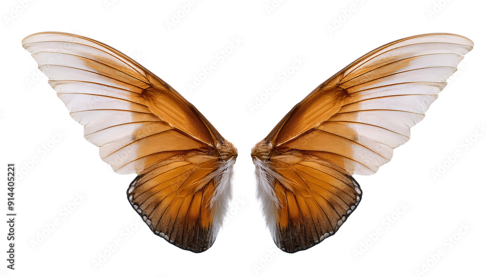 Fototapeta premium Colorful Butterfly Wings Close-Up cut out transparent isolated on white background PNG