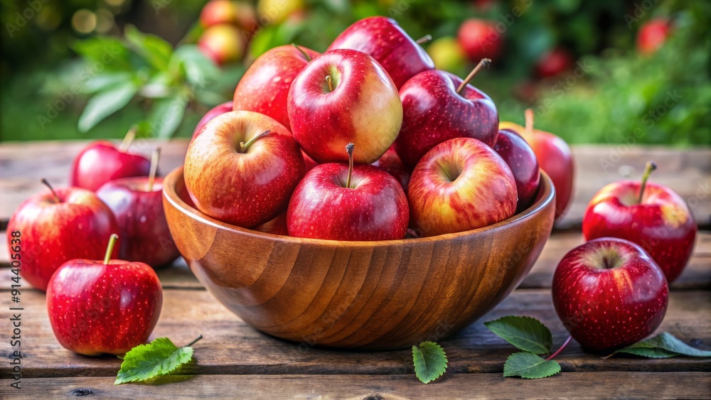 A Bowl Full of Red Apples, Wooden Bowl, Red Apples, Fresh Fruit, Autumn Harvest, Apple Orchard, Apple Season A Bowl Full of Red Apples, Wooden Bowl, Red Apples, Fresh Fruit, Autumn Harvest, Apple Orchard, Apple Season