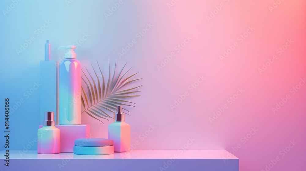 Studio backdrop showcasing products against gradient background Studio backdrop showcasing products against gradient background
