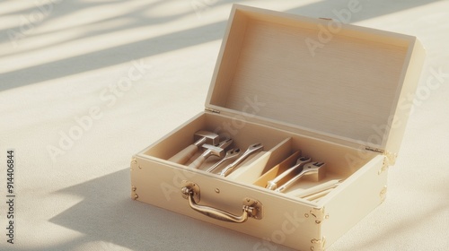 Wooden Toolbox with Tools