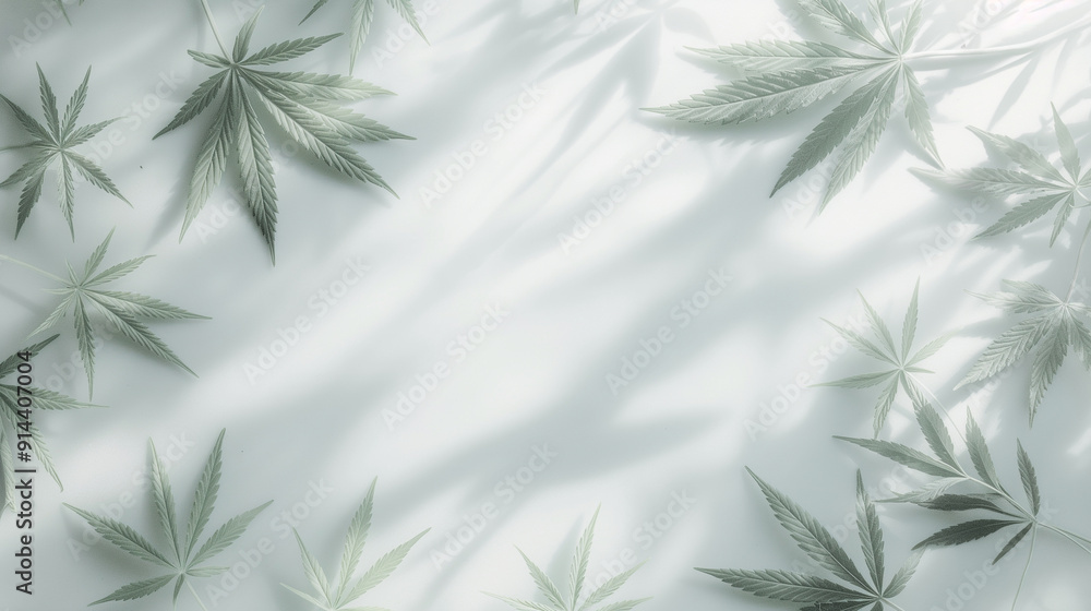 A close up of a bunch of marijuana leaves with a white background A close up of a bunch of marijuana leaves with a white background