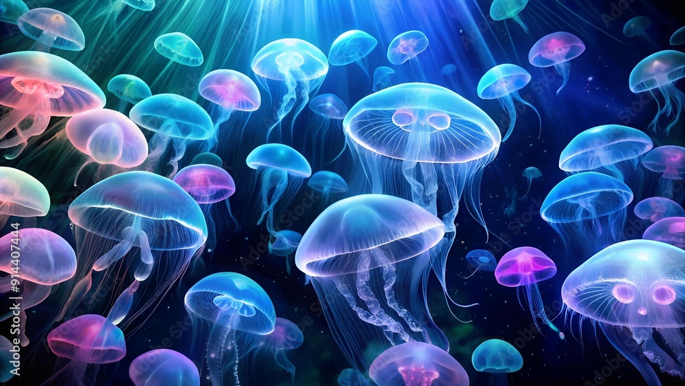 The Silent Symphony of Bioluminescence AI generated The Silent Symphony of Bioluminescence AI generated